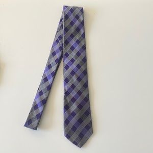 Extra Long 63” Vintage Jhane Barnes Silk Purple Plaid Tie